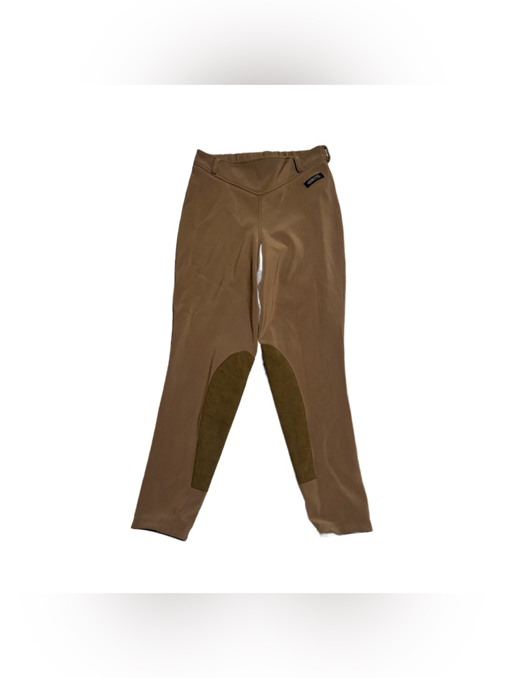 Kerrits Riding Pants Girls XL Equestrian Breeches Knee Patch Brown Stretch